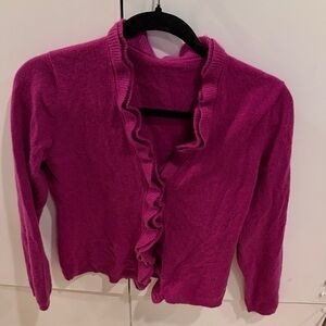 Women's Ruffled Pink Cashmere Sweater